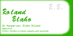 roland blaho business card